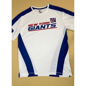 New York Giants Shirt Mens Large White Blue NFL Team Apparel Performance Raglan